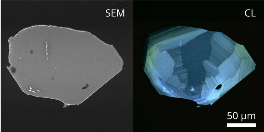 SEM and Cathodoluminescence images of Zircon