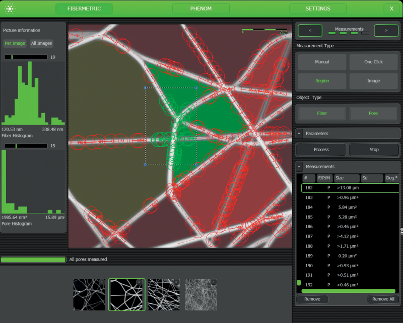 Fibermetric pore and fiber example