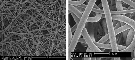 Electrospun tubular scaffolding material