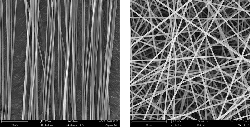 Polyacrylonitrile electrospun fibers