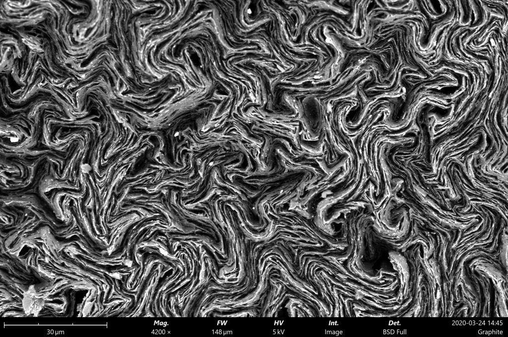 Graphite imaged on the Phenom desktop SEM
