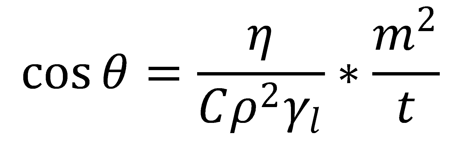 Washburn equation used for contact angle