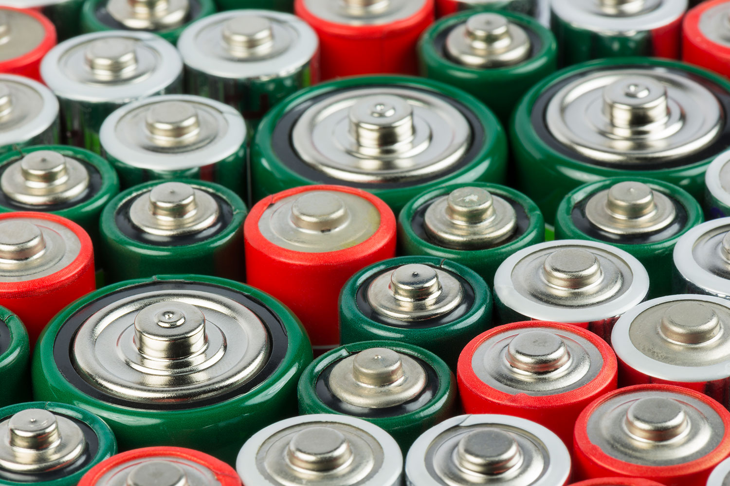 A selection of different batteries