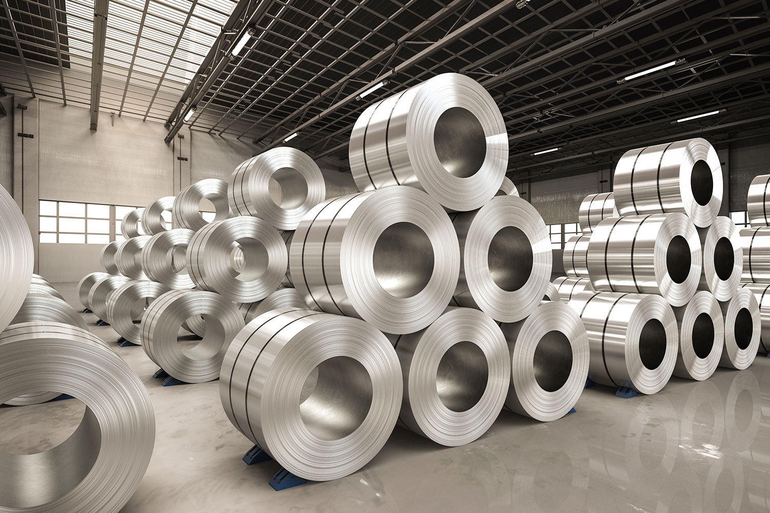 Image of steel rolls to indicate inclusion free steel production